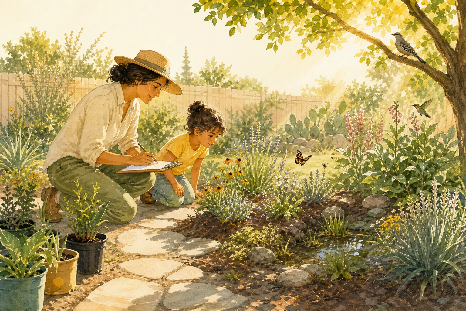 Outdoor garden space seen through a thoughtful observation lens